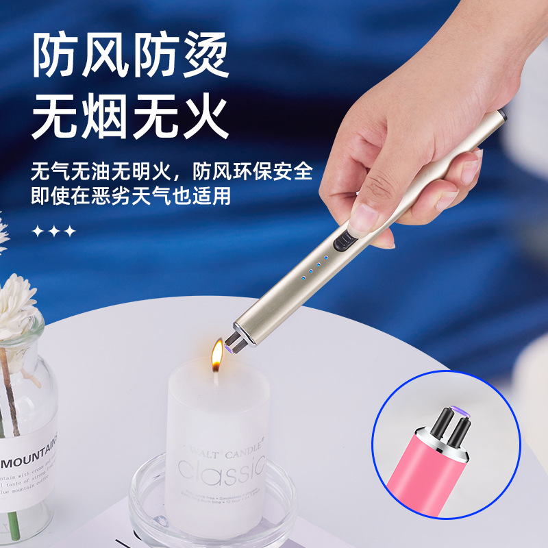 new fashion long pulse igniter charging electric arc lighter type-c fast charge burning torch cross-border Specification drawing
