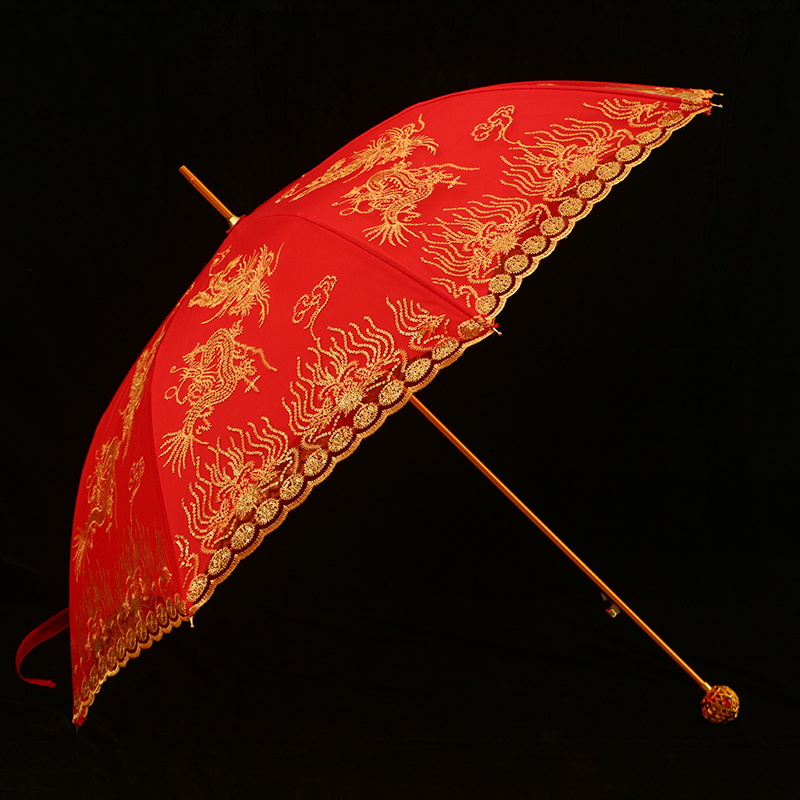 wedding red umbrella wedding umbrella wedding umbrella women's wedding bride umbrella long handle embroidery ancient style chinese wedding red umbrella wedding umbrella Specification drawing