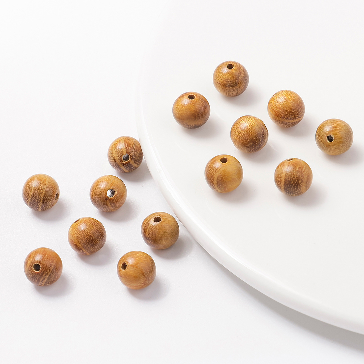 source factory direct wholesale golden sandalwood wooden round beads buddha beads rosary scattered beads diy bracelet jewelry accessories solid wood beads wholesale full figure