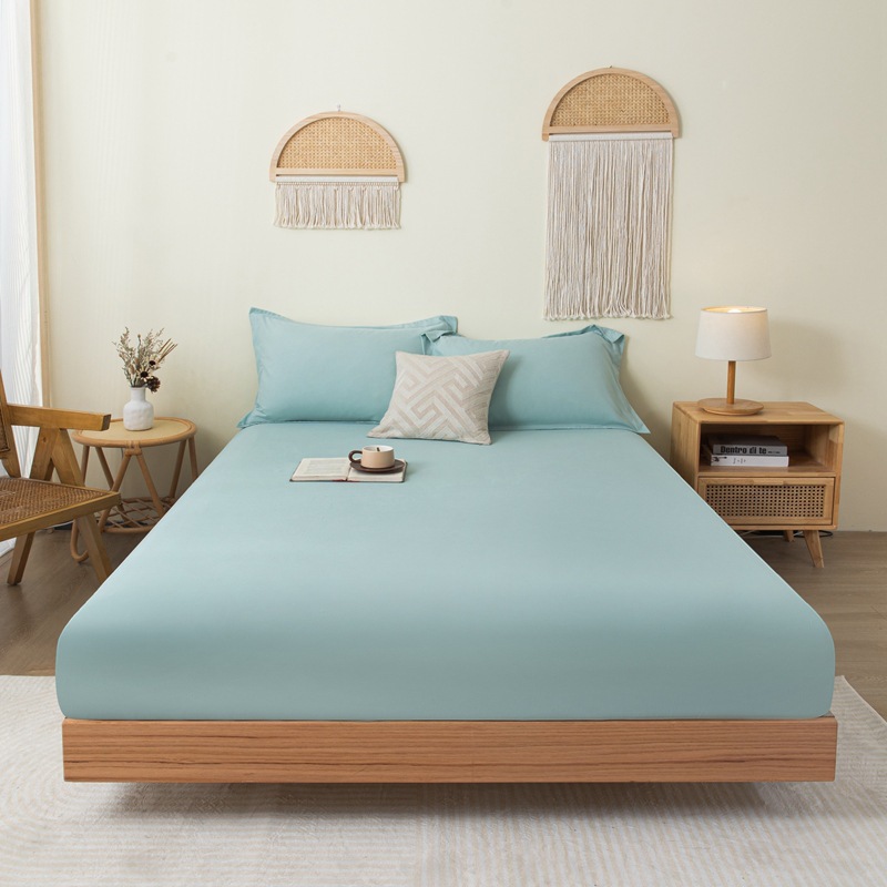 solid color sanding single fitted sheet comfortable skin-friendly cotton single twin coverlet bed sheet dustproof protective bedding wholesale Application Scenario