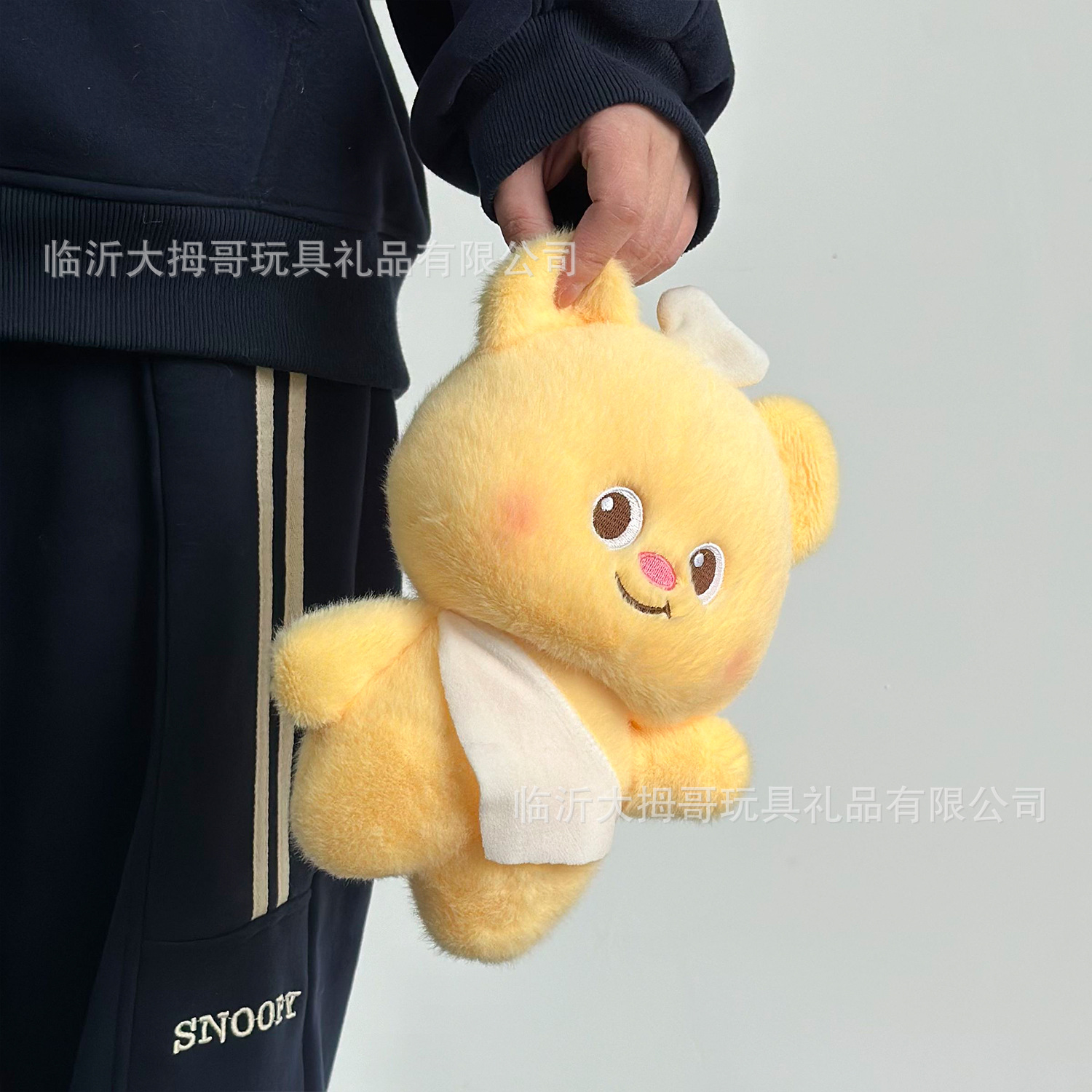 net red strap bear dressing denim butter little bear plush toys pastoral bear doll 8-inch prize claw doll Item Picture