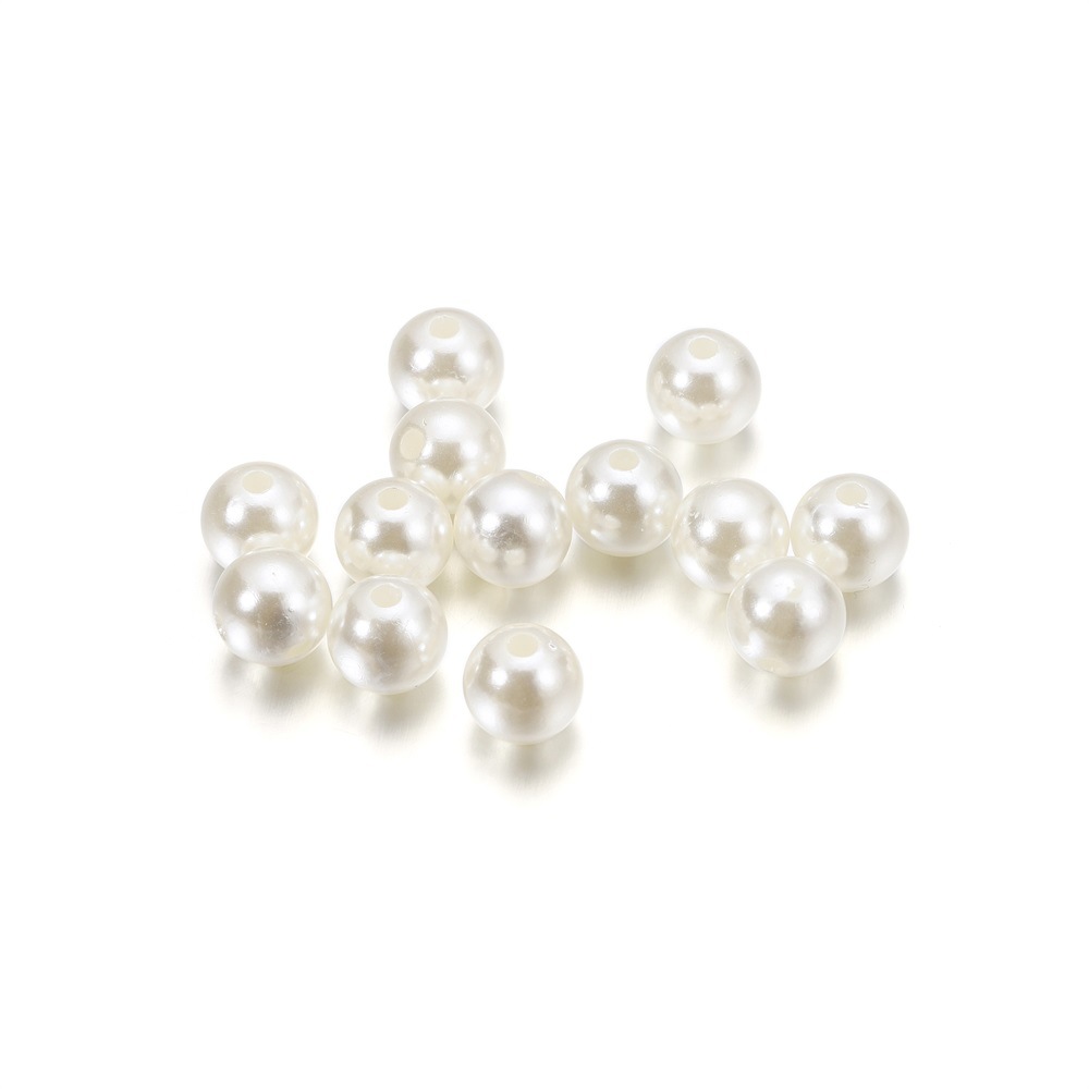 diy jewelry accessories scattered beads 3-20mm white beige abs imitation pearl straight hole beads round stringed pearls full figure