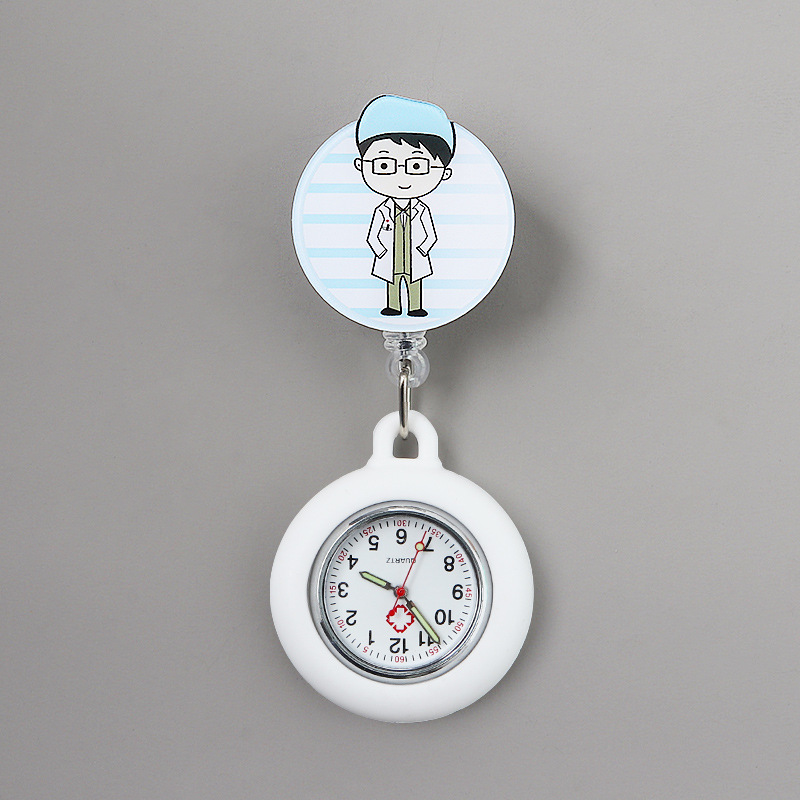 luminous nurse's watch women's exam cute pocket student doctor pocket watch retractable clip-on waterproof chest pocket watch Item Picture