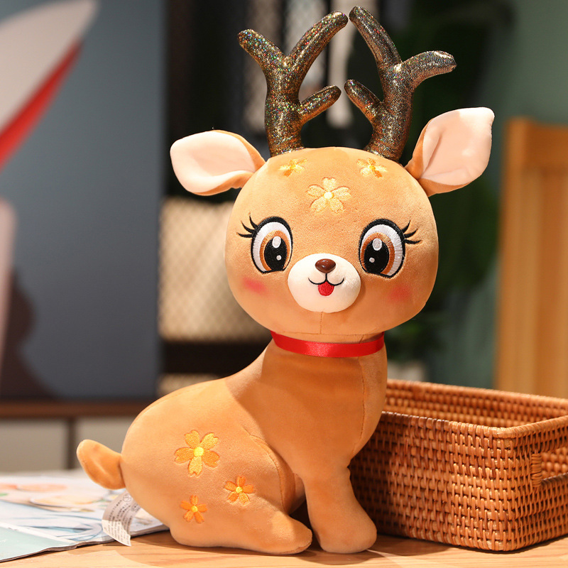 cute sika deer doll deer doll plush toy sleeping pillow for girls doll birthday gift details Picture