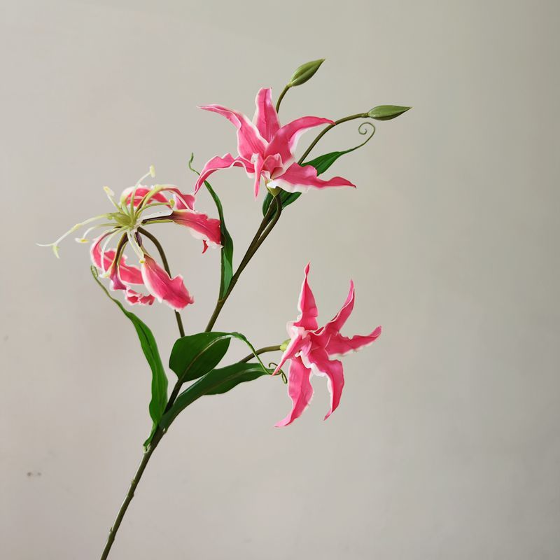 jialan artificial flower feel flame lily home desktop decorative floral artist flower arrangement photography props window chen Specification drawing