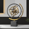 globe ornament metal texture high-end entry lux living room home decoration study office desk surface panel crafts Specification drawing