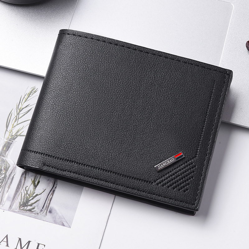 new men's wallet short wallet men's youth fashion thin multiple card slots large capacity horizontal business soft leather wallet full figure