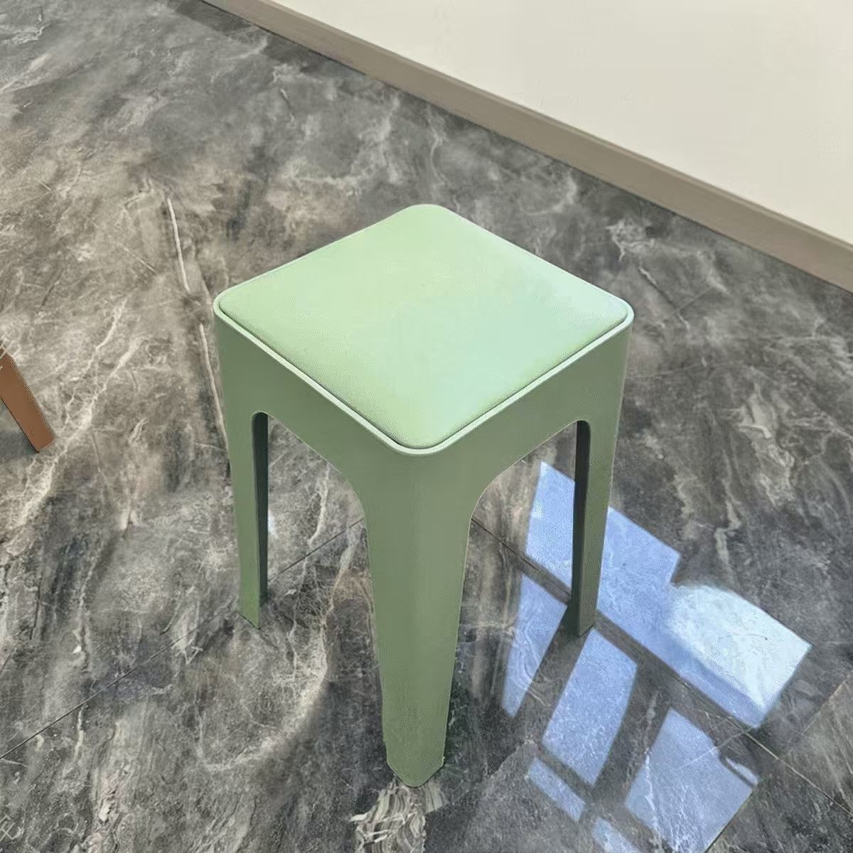 plastic stool thickened household extra thick modern simple stackable stacking long sitting comfortable chair high round stool bench Item Picture