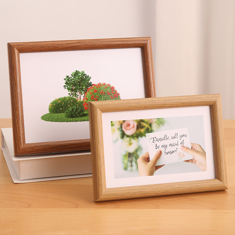 photo frame 6-inch photo frame decoration photo wall 7-inch 8-inch a4 creative simple arc wooden puzzle frame picture frame details Picture