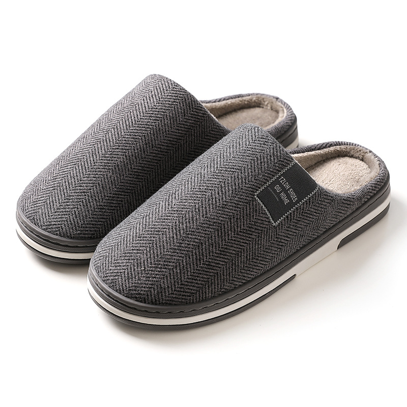 winter cotton slippers tpr non-slip men's and women's autumn and winter interior home thickened warm nordic simple home woolen slipper Item Picture