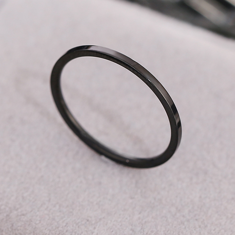 european and american simple titanium steel thin ring female 18k couple couple rings personality trendy stainless steel ins style little finger ring simple bracelet ring full figure