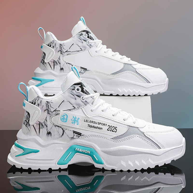 autumn high-top men's shoes fashion new style white sports shoes male student ins trendy running casual daddy shoes Application Scenario