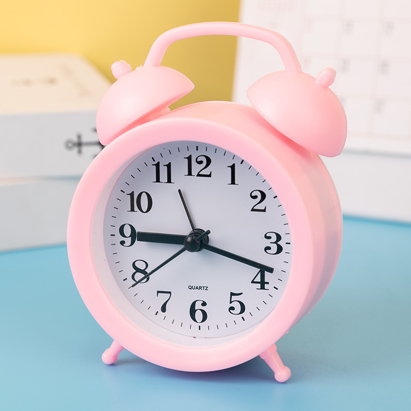 cartoon alarm clock creative bedroom bedside little alarm clock living room digital plastic clock student shuangling decorative small desk clock Specification drawing