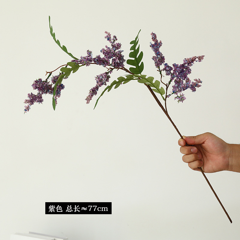 high-profile figure single stem raw silk huai rui acacia flowers fake flower furnishings wedding celebration decoration decoration high-grade artificial flower wholesale details Picture