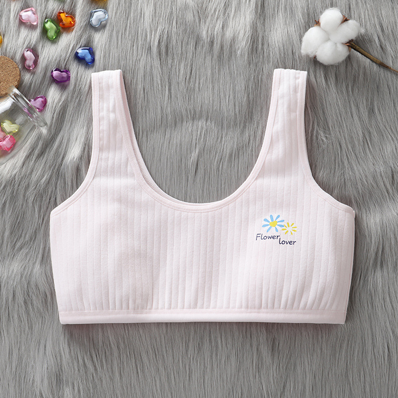 girls' puberty junior and middle school students underwear new tube top wireless vest breathable pure cotton wrapped chest sports bra Application Scenario