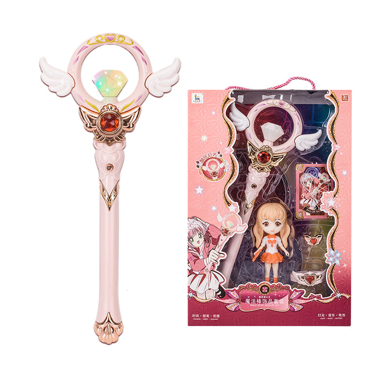 beautiful girl magical wand music flash doll angel magical wand dance training little girl children's gift toys Item Picture