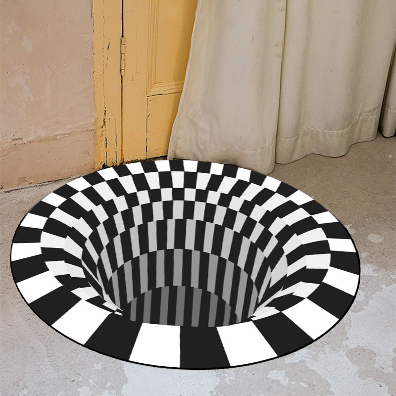 wholesale cross-border visual vortex carpet household computer chair crystal velvet carpet living room stain-resistant easy to care skid resistance blanket Item Picture