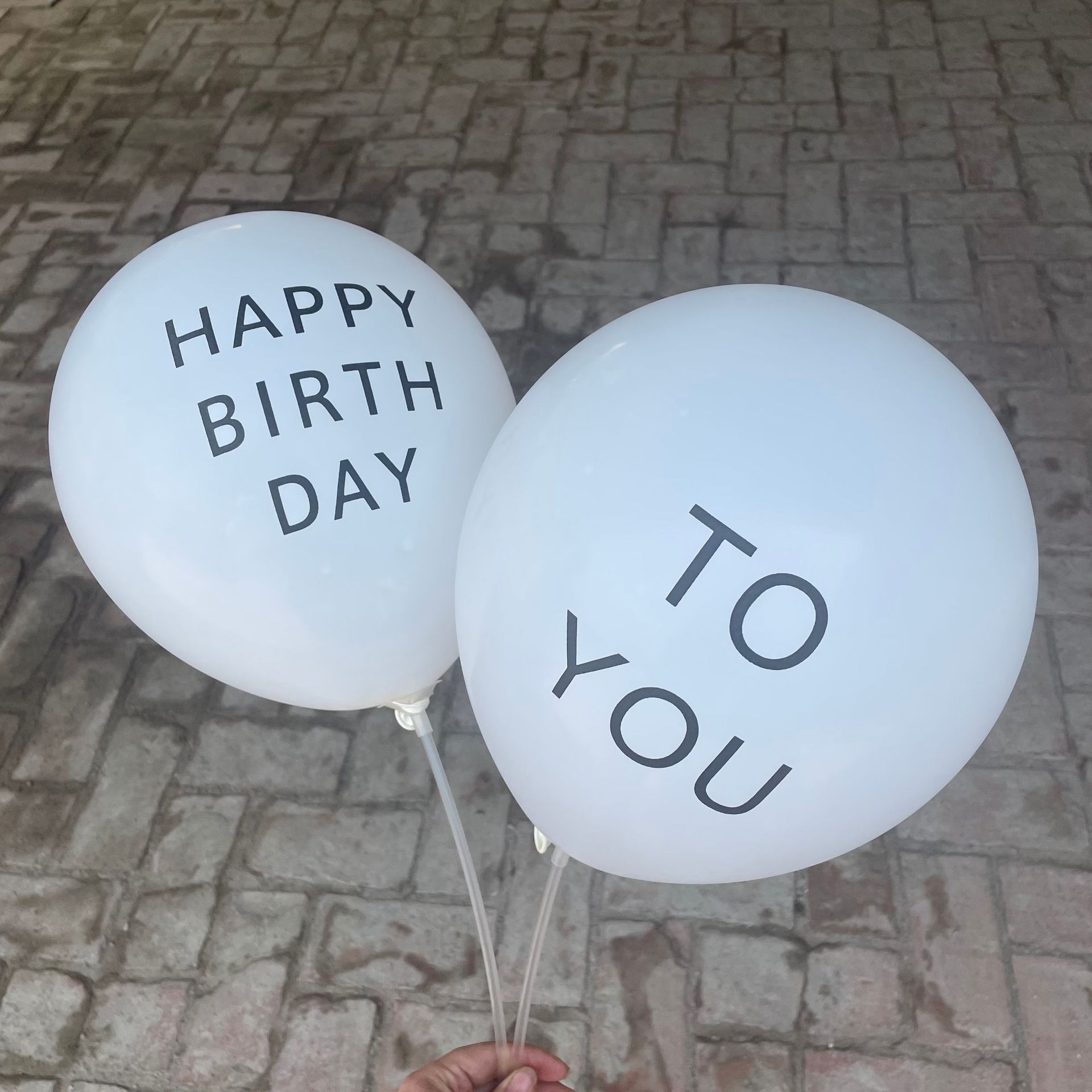 wholesale white rubber balloons happy birthday to you happy birthday printed english decorative letters details Picture