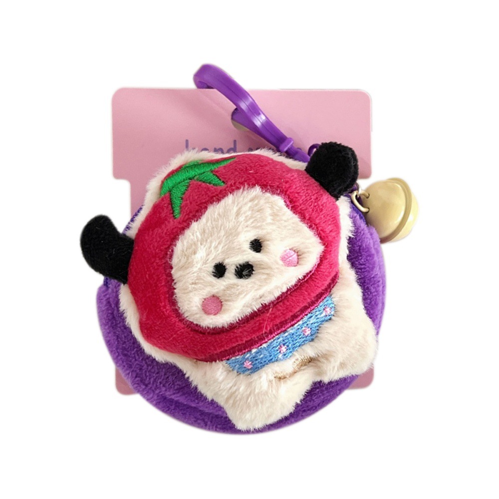 new creative cute plush doll coin purse multifunctional coin earphone lipstick storage bag keychain ornaments Item Picture