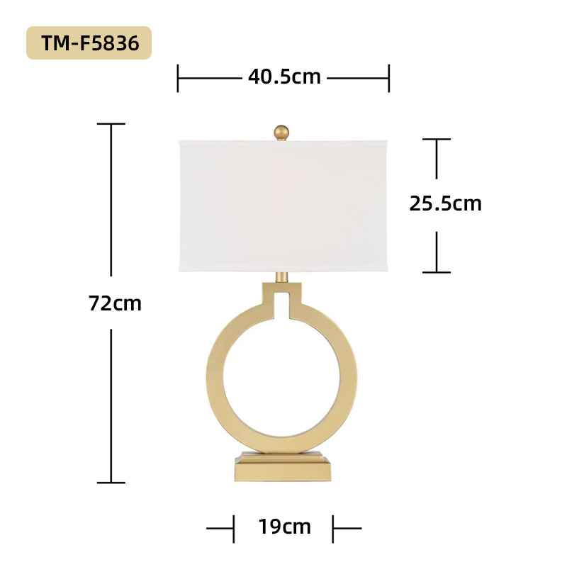 cross-border table lamp bedside high-grade modern chinese style hotel table lamp living room bedroom metal fabric large table lamp Application Scenario