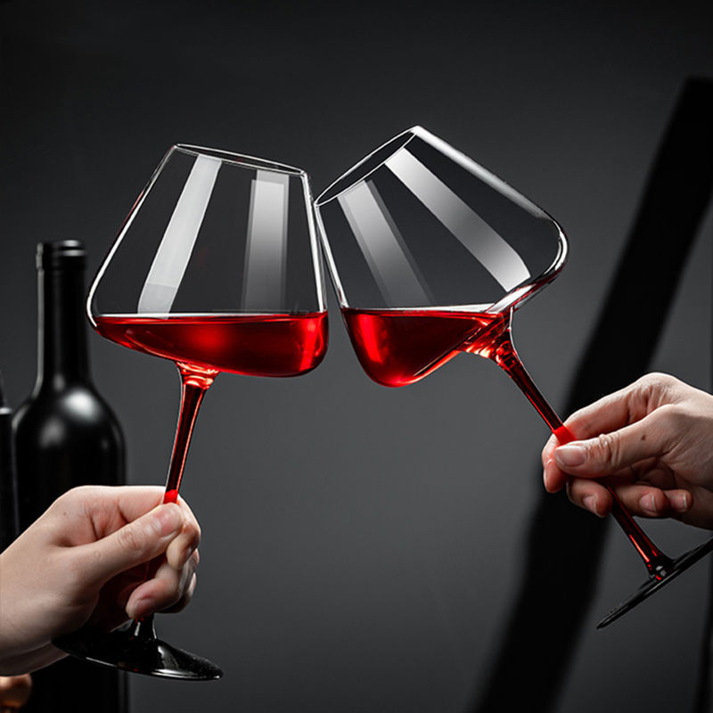 burgundy wine glass two sets household light luxury crystal glass tummy wine decanter grape goblet Specification drawing