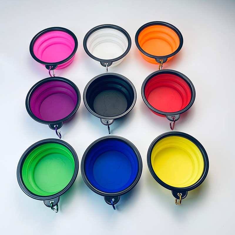 amazon hot dog bowl portable folding bowl pet bowl outdoor water feeding dog bowl pet products factory Application Scenario
