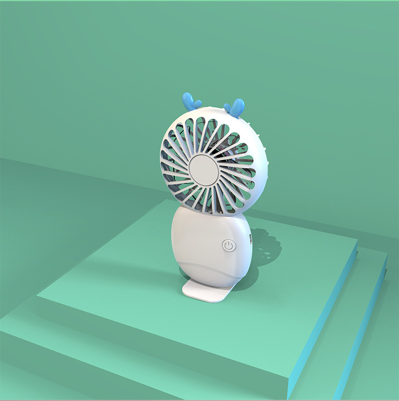 new handheld fan usb rechargeable small fan portable mini dormitory desktop mute gift logo full figure