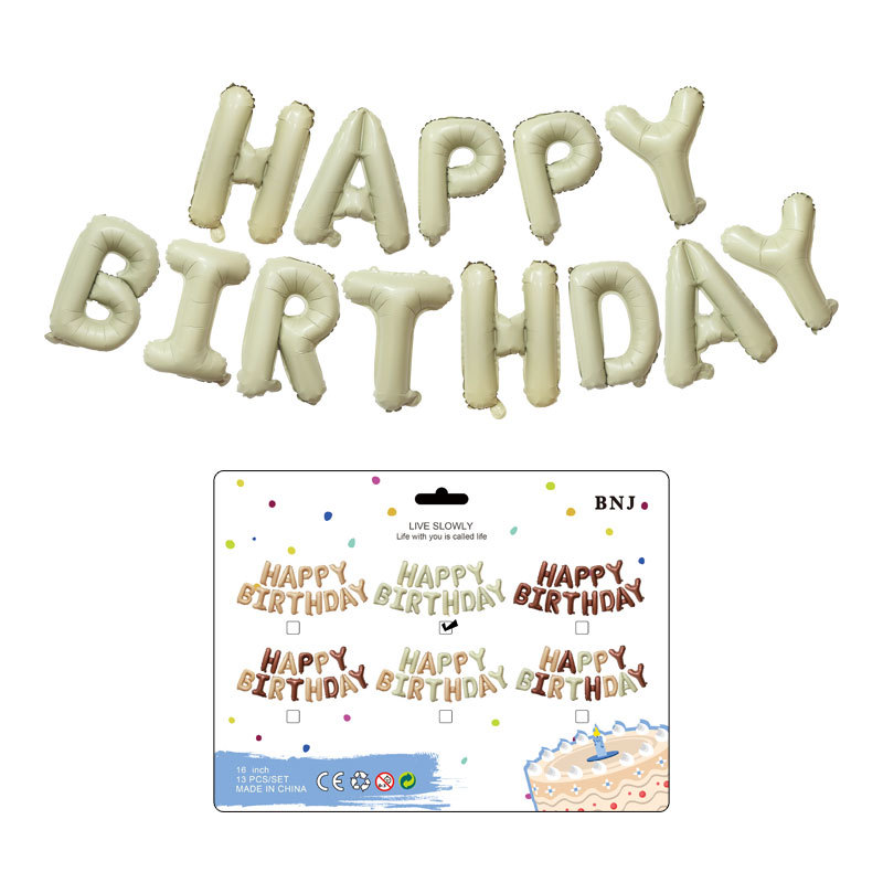 independent paper card packaging 16-inch english letter aluminum balloon children's birthday party decoration layout cross-border wholesale Item Picture