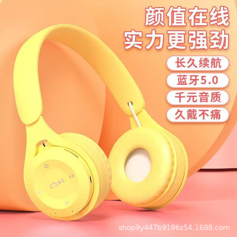 cross-border hot macaron headset bluetooth headset game call 2025 new y08 y08 wireless details Picture