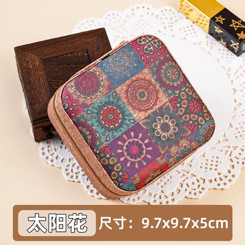 portable jewelry box palm ornament storage box separated earring ring necklace finishing storage box vintage jewelry box Specification drawing