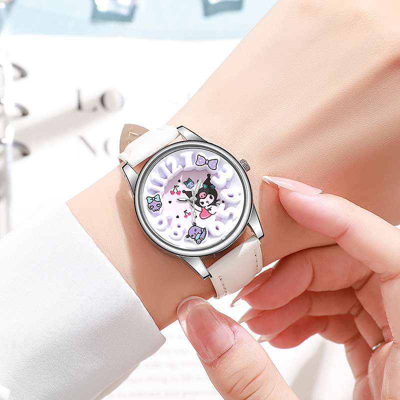 cross-border new arrival cute cake engraving plate children's watch cartoon quartz leather luminous watch factory direct supply Specification drawing