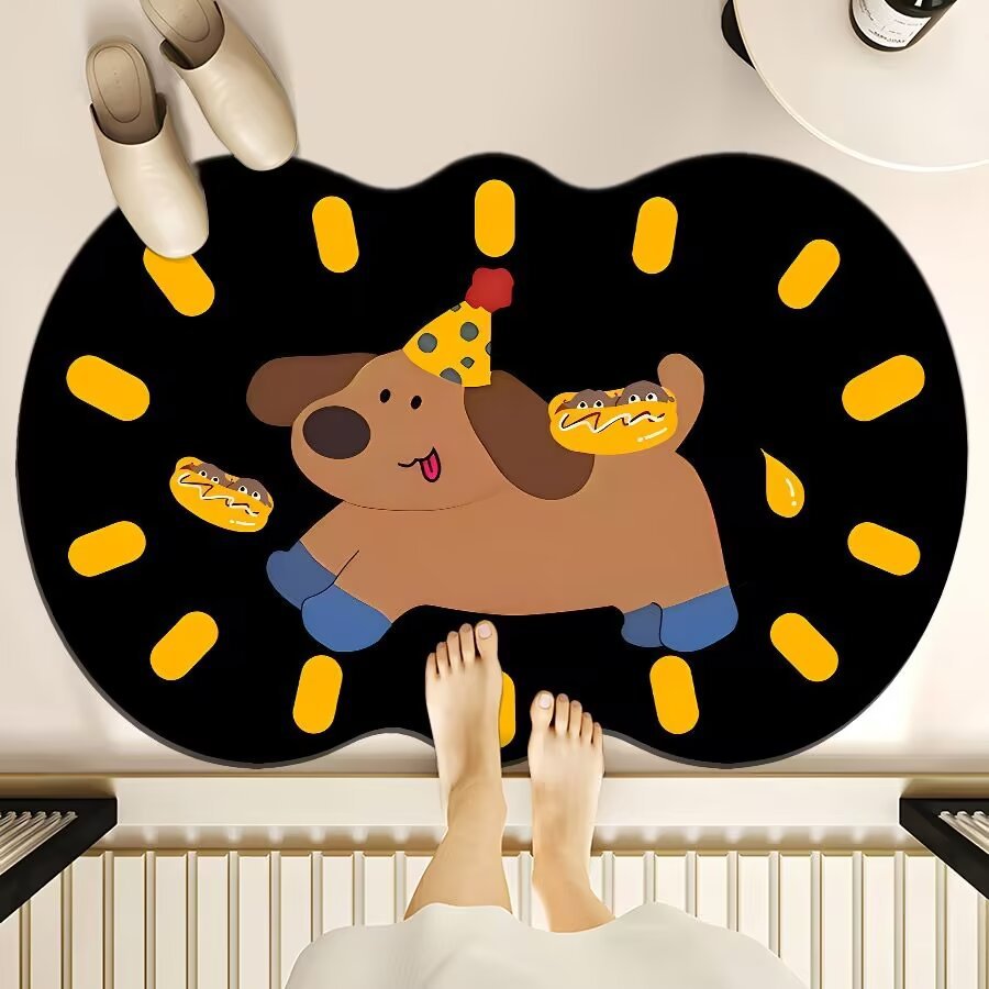 cartoon diatom ooze style floor mat home bathroom floor mat water-absorbing quick-drying bathroom step mat entrance door door mat Specification drawing