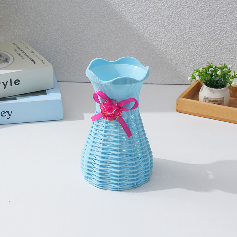 nordic ins feng shui corrugated plastic vase living room dining table domestic ornaments flower arrangement container cross-border foreign trade Application Scenario
