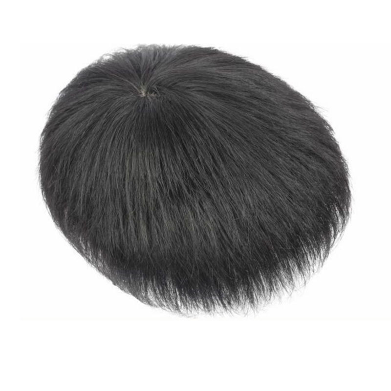 wig men's real hair hair supplementing piece men's hairpiece mechanism viscose clip Item Picture