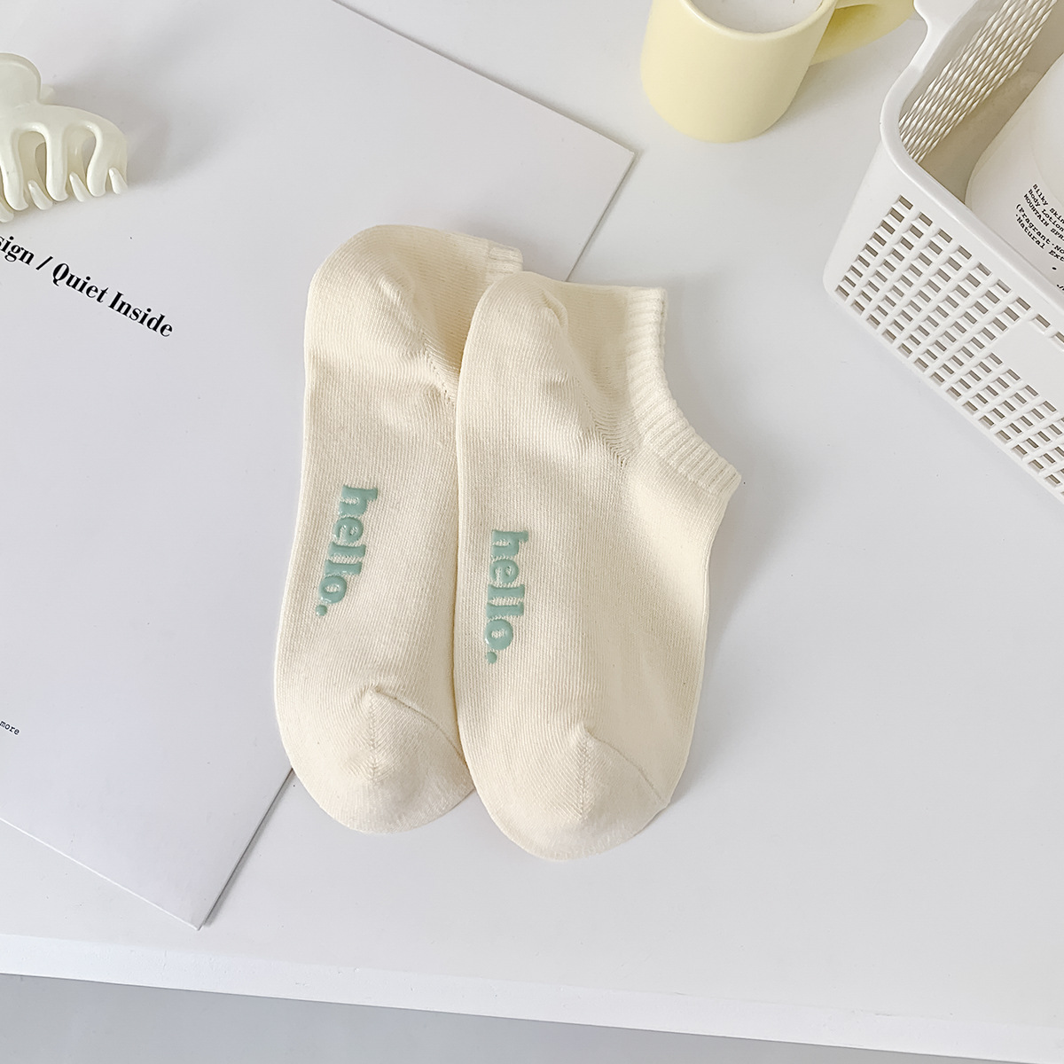 socks women's boat socks summer combed cotton low-cut non-slip tight socks ins all-match socks women's deodorant suction full figure
