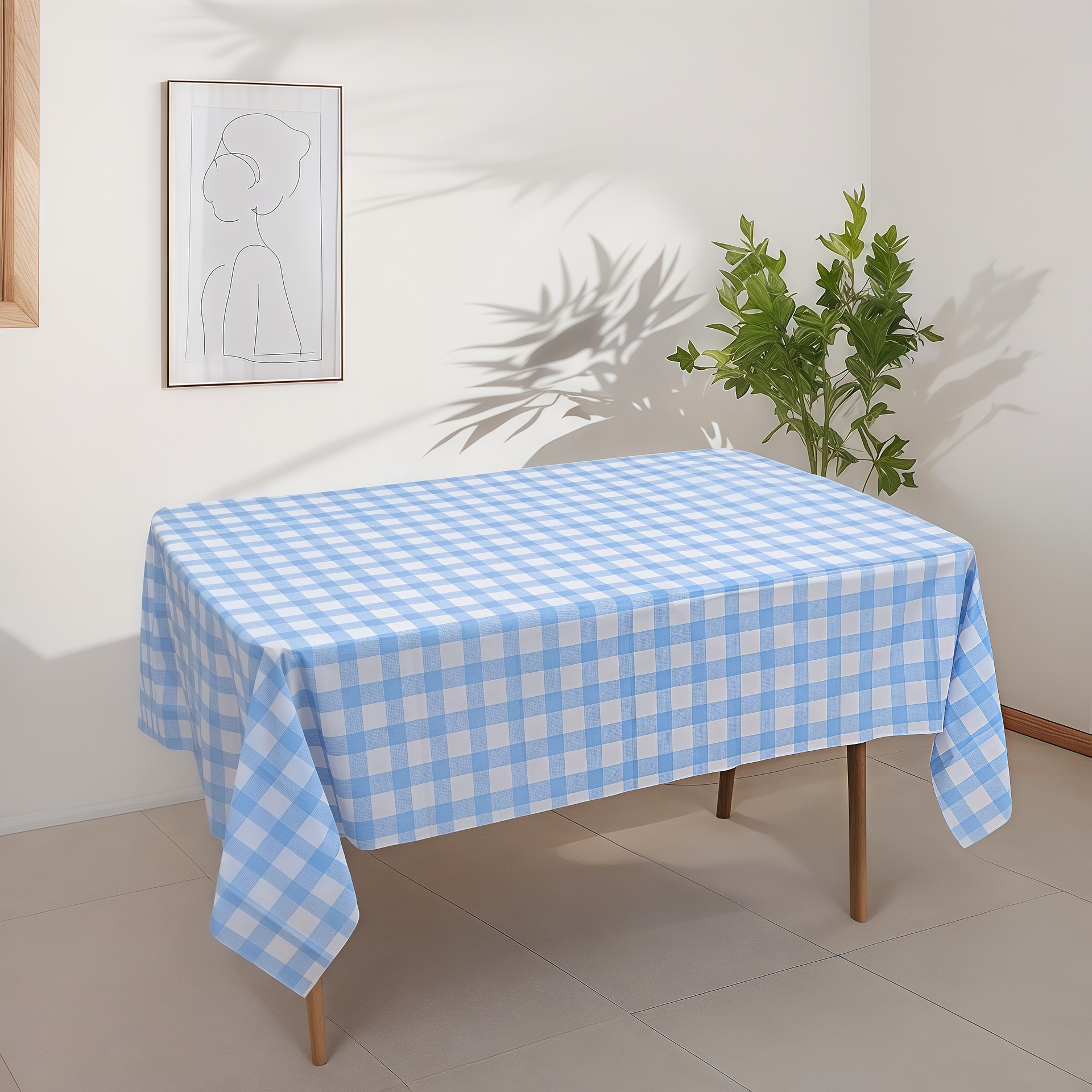 factory direct sales in stock wholesale amazon plaid party tablecloth disposable plastic tablecloth 137*274 full figure