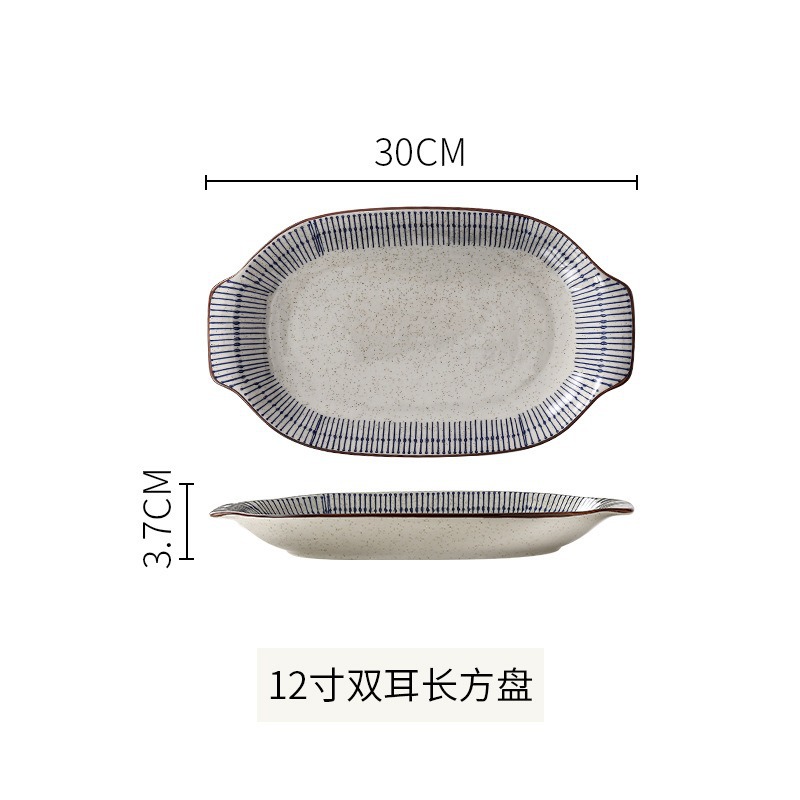 japanese ceramic tableware set of dishes and bowls underglaze household rice bowl high sense plate noodle bowl salad bowl soup bowl details Picture