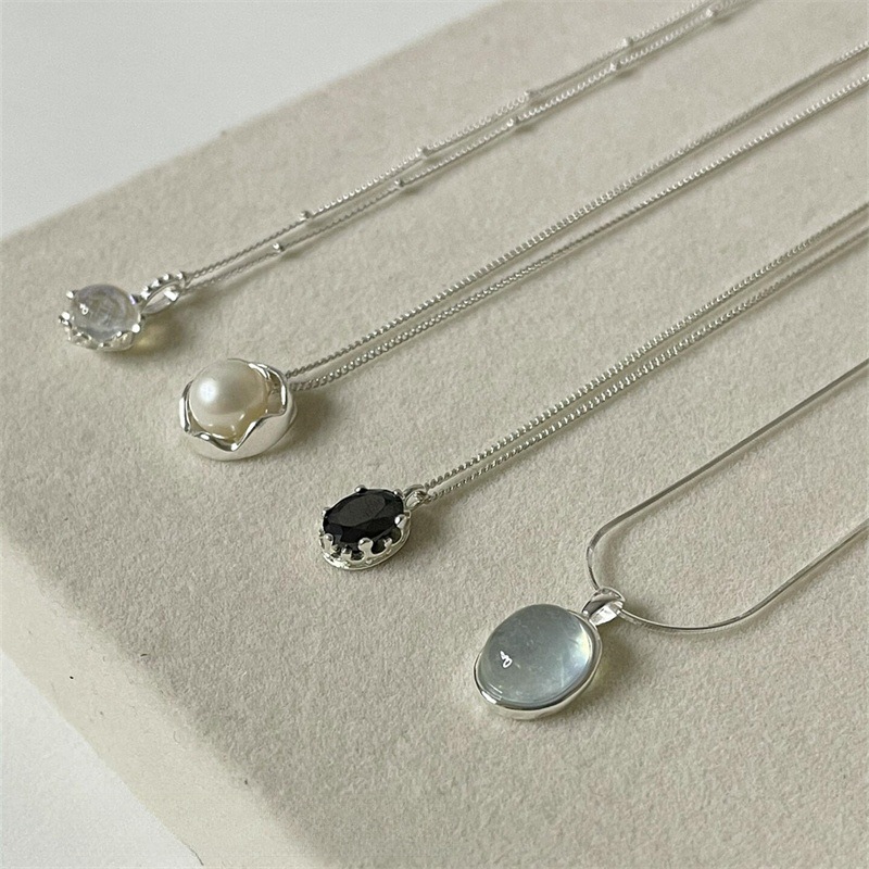 everyday joker s925 sterling silver aquamarine butterfly necklace women's non-fading niche high-grade light luxury clavicle chain new Item Picture