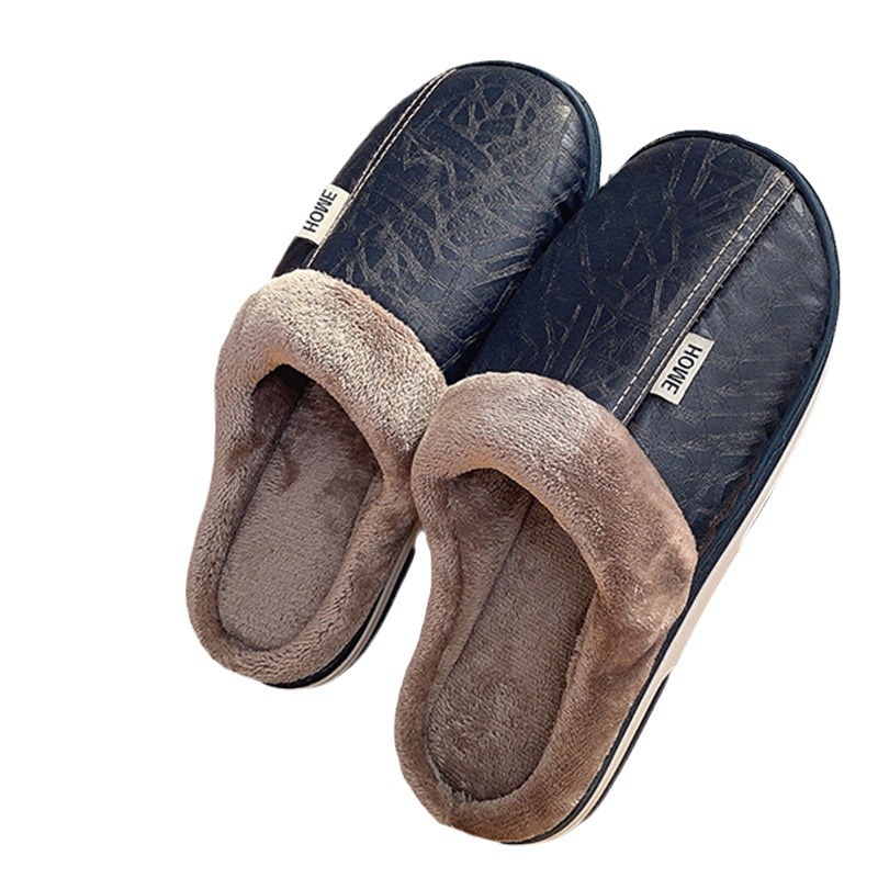 11 steps large size home waterproof cotton slippers men's winter home indoor warm non-slip cotton shoes men's autumn winter Item Picture