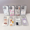 fine hole feather yarn for apple 16pro cartoon phone case iphone15 all-inclusive lens with diamond 14 protective case full figure