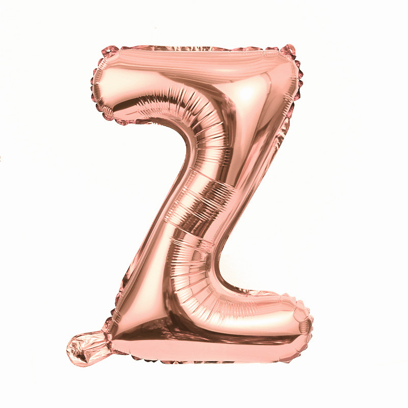 cross-border customizable set 16-inch american letter aluminum balloon golden rose gold aluminum foil balloon details Picture