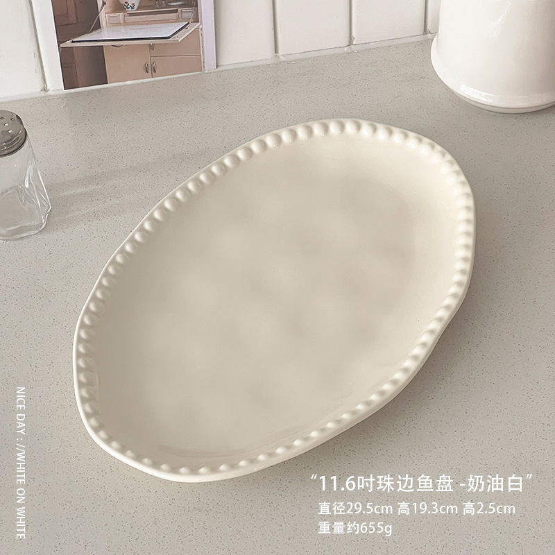 ins style tableware irregular plate dishes household ceramic plate high-grade vegetables salad dish pasta plate Item Picture