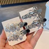 metal handmade pearl rhinestone barrettes bow side clip light luxury exquisite shredded hairpin bang clip simple hair accessories Specification drawing