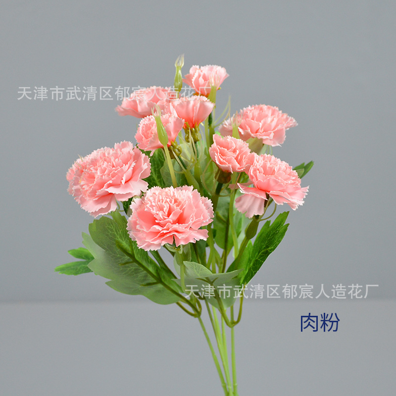 artificial carnation bouquet mother's day gift 10 carnation bundled flower home decoration carnation exclusive for cross-border Specification drawing