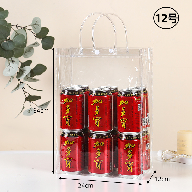 pvc plastic transparent handbag customized logo gift gift bag customized milk tea candy hidden hook packing bag Application Scenario