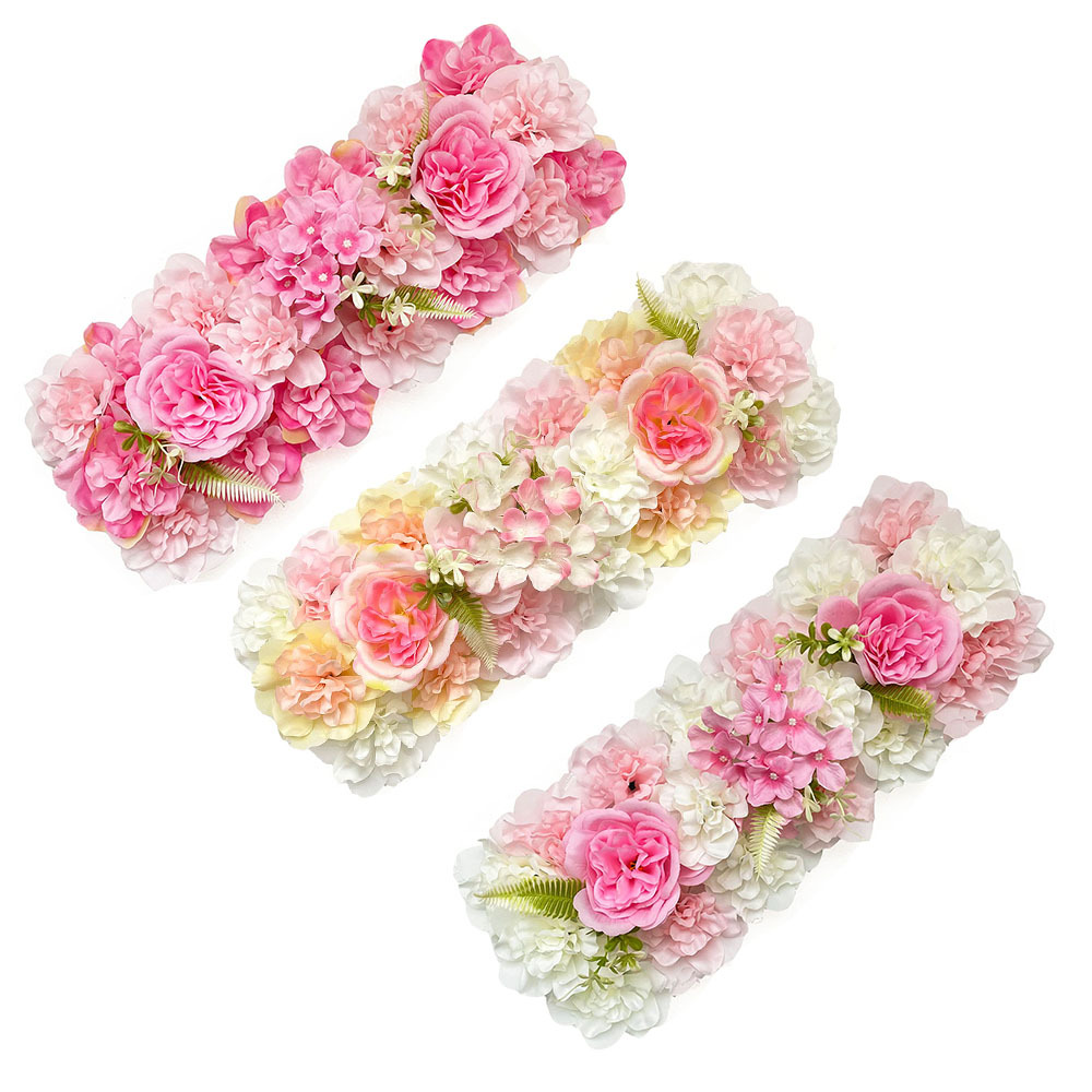new wedding simulation floor flower silk flower decoration fake flower row hotel flower wall road lead wedding arch floral full figure