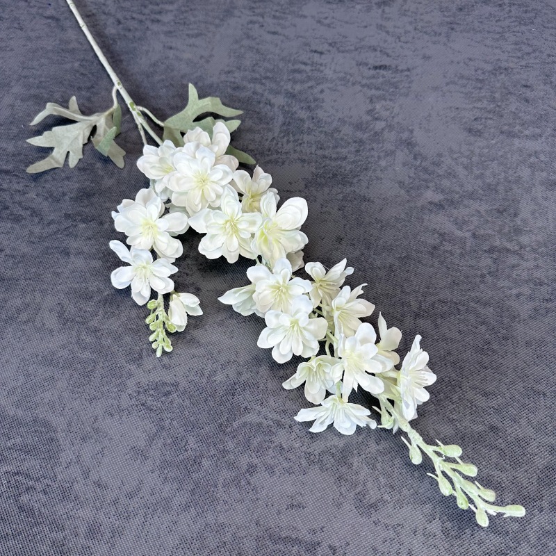 artificial flower 2 fork polyester ribbon flocking big flying swallow blue hyacinth wedding road lead wedding decorative fake flower wholesale Item Picture