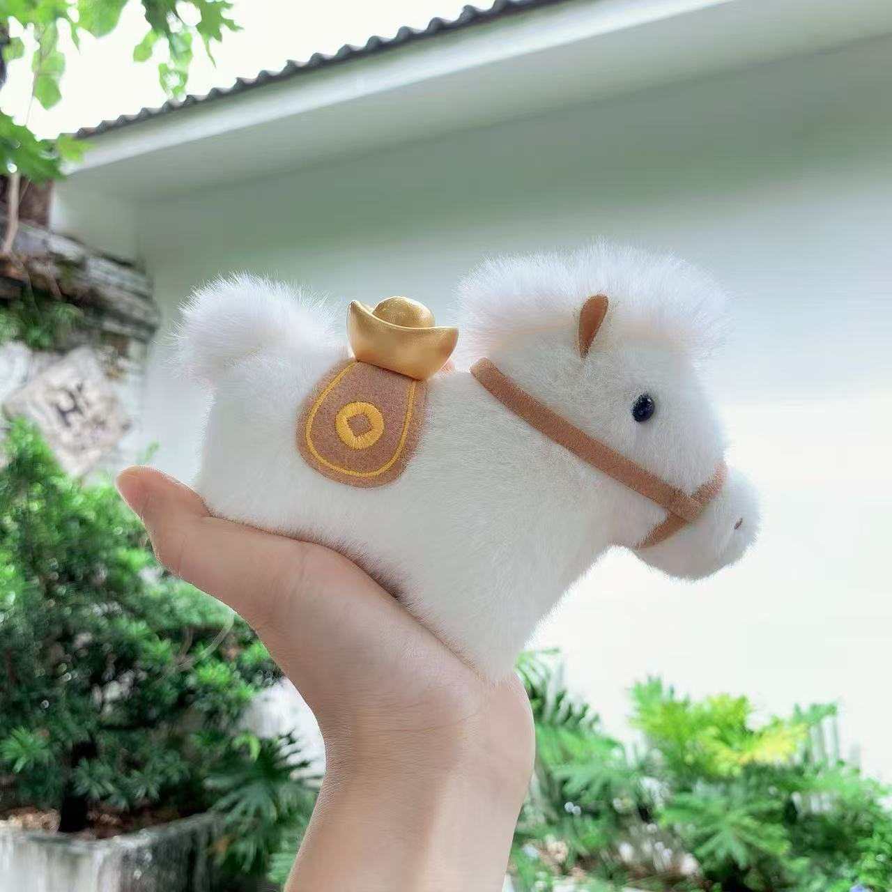 2026 cute horse year mascot pony doll simulated doll keychain plush toy children doll pendant details Picture