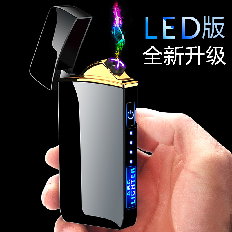 factory wholesale dual arc usb windproof charging lighter touch sensing advertising customization cross-border one piece dropshipping full figure