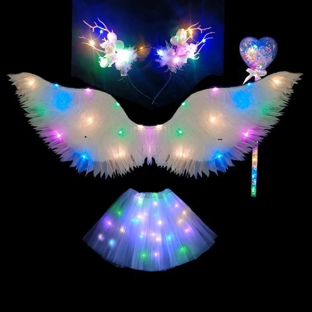 luminous angel little fairy wings children's holiday gift activity performance photography dress up props stall toys full figure